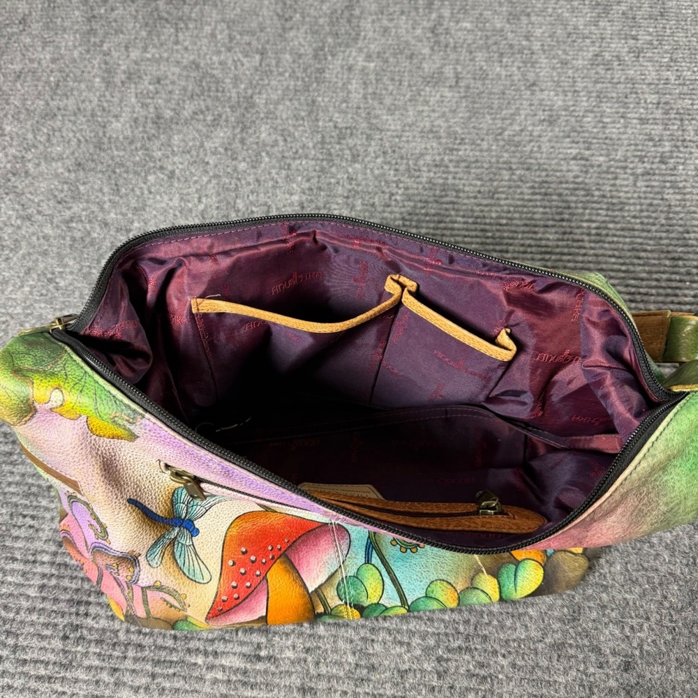 Anuschka Enchanted Forest Fairy Bag and Wallet Set hand Painted Leather - Picture 9 of 11